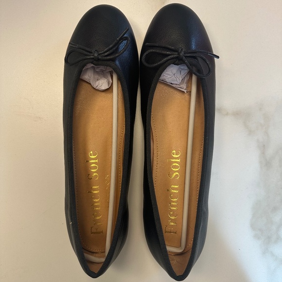 FRENCH SOLE Lola Black Leather Round Toe Ballet Flats - EUR 42 - Picture 6 of 15